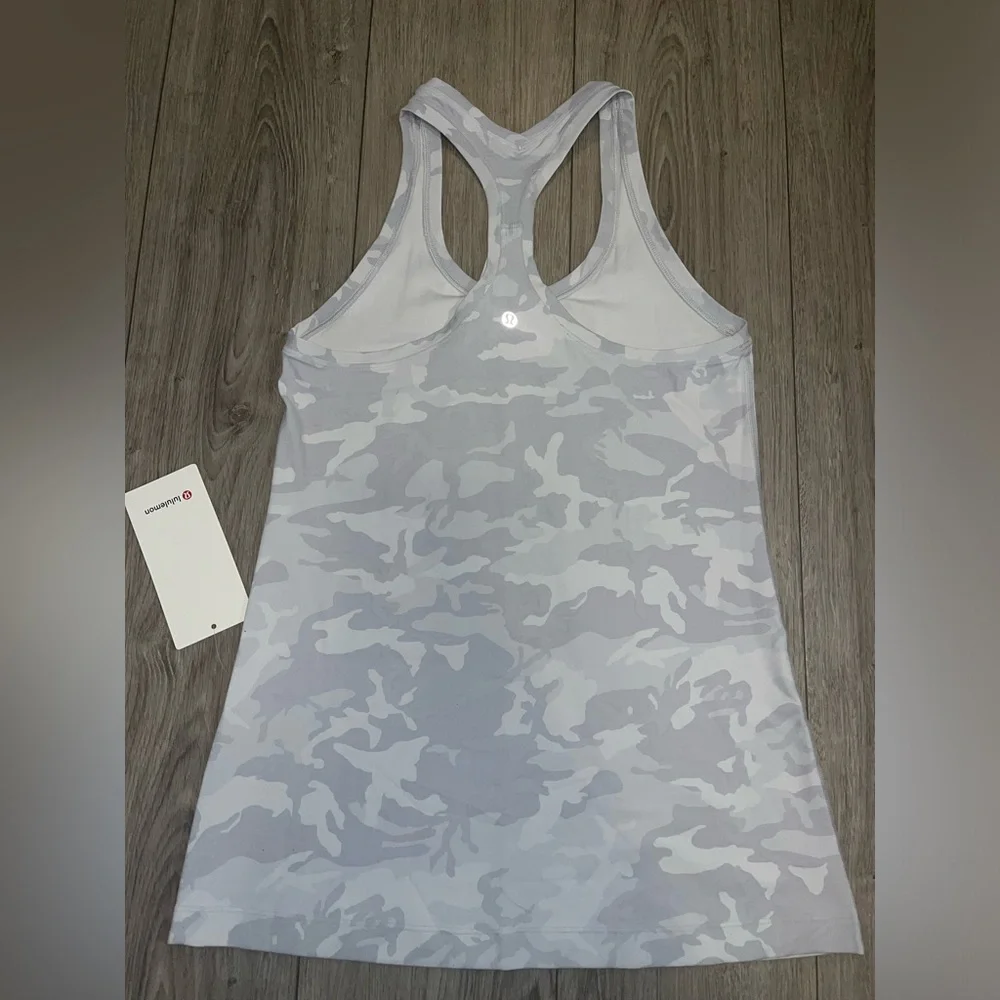Lululemon Cool Racerback White Camo Women's Tank in size 10 - Picture 4 of 15